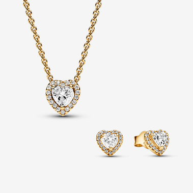 14K Gold Plated Elevated Heart Gift Set